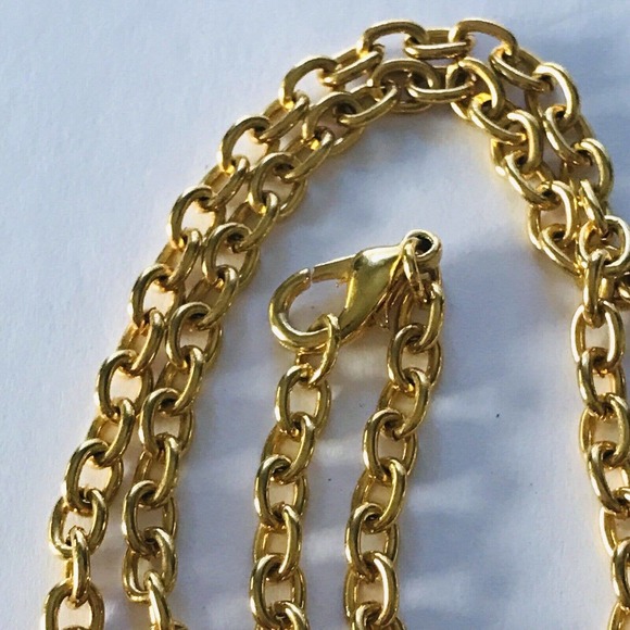 VTG Maxine Denker Necklace Gold Tone Chain Rose Heart Pendant Charm Signed - Picture 3 of 7